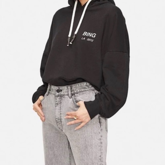 Anine Bing Lottie Hoodie Black Size XS/S - Picture 1 of 12
